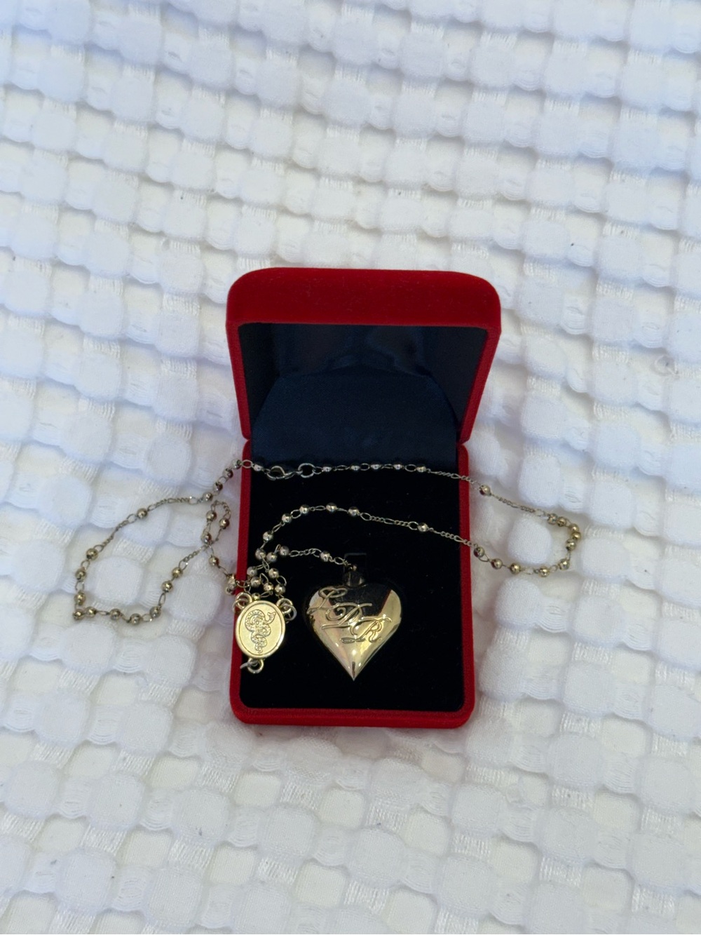 Lana Del Rey LDR Gold Heart Spoon Locket Necklace Snow